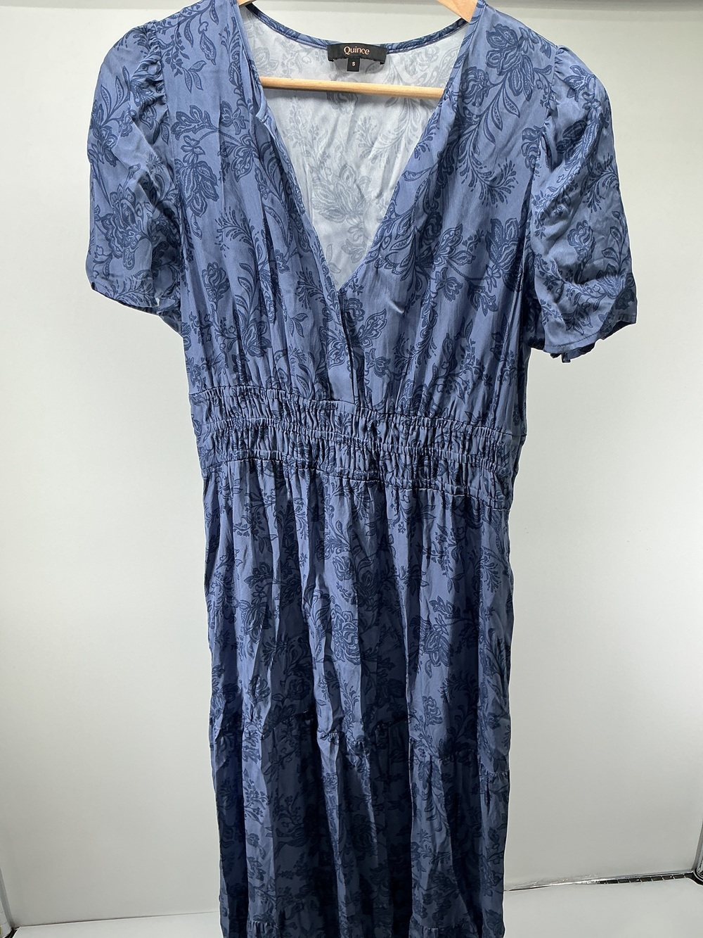 Washable Stretch Silk Tiered Maxi Dress